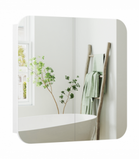 HOMCOM Arched Bathroom Mirror Cabinet, Wall Mounted Mirrored Cabinet