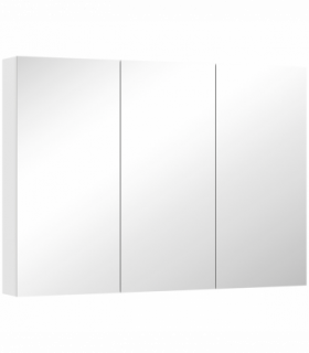 HOMCOM Bathroom Mirror Cabinet with 4 Adjustable Shelves, White