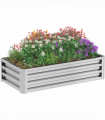 Outsunny Raised Garden Bed Elevated Planter Box for Flowers Silver