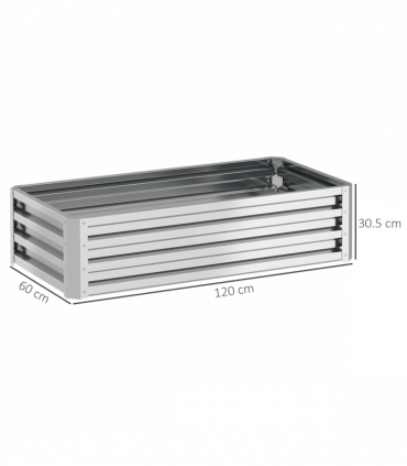 Outsunny Raised Garden Bed Elevated Planter Box for Flowers Silver