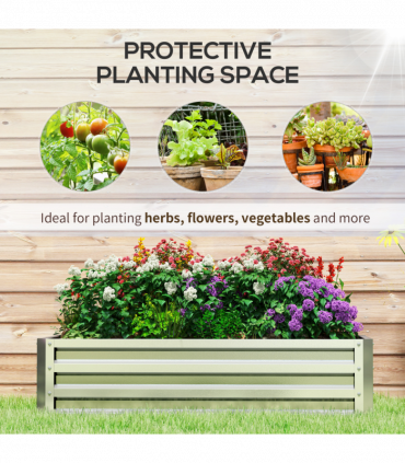 Outsunny Raised Garden Bed Elevated Planter Box for Flowers Silver
