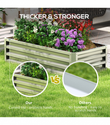 Outsunny Raised Garden Bed Elevated Planter Box for Flowers Silver