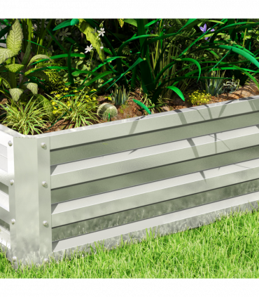 Outsunny Raised Garden Bed Elevated Planter Box for Flowers Silver