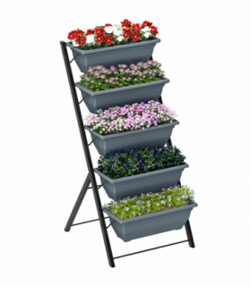 Outsunny 5-Tier Raised Garden Bed, Ladder Planter with 5 Removable Boxes