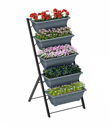 Outsunny 5-Tier Raised Garden Bed, Ladder Planter with 5 Removable Boxes
