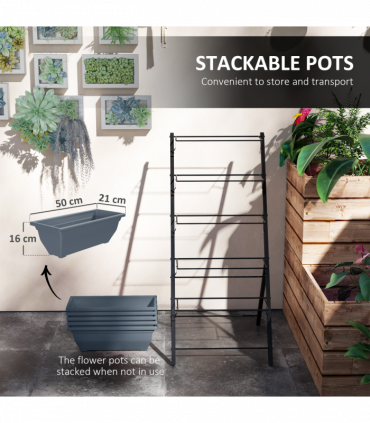 Outsunny 5-Tier Raised Garden Bed, Ladder Planter with 5 Removable Boxes