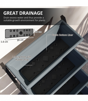 Outsunny 5-Tier Raised Garden Bed, Ladder Planter with 5 Removable Boxes