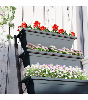 Outsunny 5-Tier Raised Garden Bed, Ladder Planter with 5 Removable Boxes