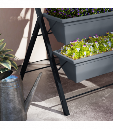 Outsunny 5-Tier Raised Garden Bed, Ladder Planter with 5 Removable Boxes