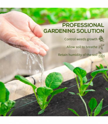 Outsunny 2 x 100m Weed Membrane, Heavy Duty Weed Control Membrane