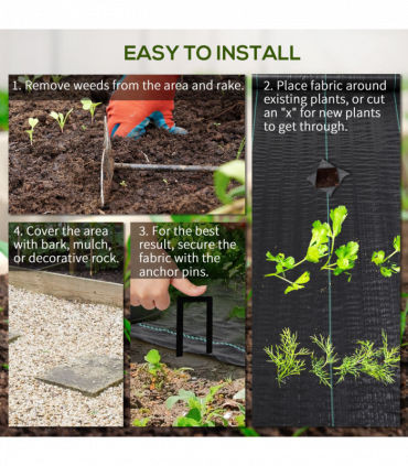 Outsunny 2 x 100m Weed Membrane, Heavy Duty Weed Control Membrane