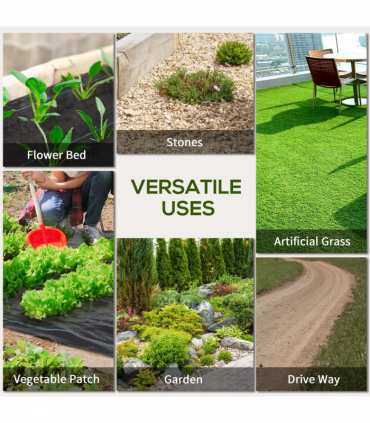 Outsunny 2 x 100m Weed Membrane, Heavy Duty Weed Control Membrane