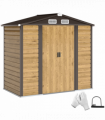 Outsunny 7 x 4ft Upgraded Metal Shed with Lock, Easy to Assemble, Natural