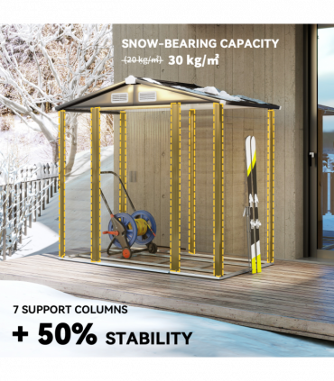 Outsunny 7 x 4ft Upgraded Metal Shed with Lock, Easy to Assemble, Natural