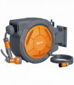 Outsunny Retractable Hose Reel Wall Mounted with Lock, Orange