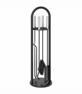 Outsunny 5 PCS Fireplace Companion Set, Metal Fireside Companion Set, Silver