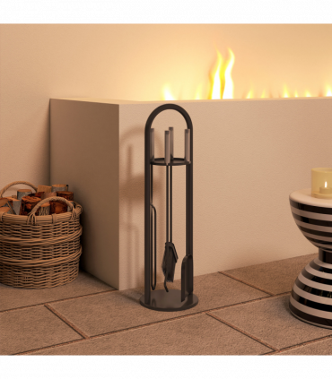 Outsunny 5 PCS Fireplace Companion Set, Metal Fireside Companion Set, Silver