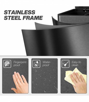 HOMCOM 3 x 20L Triple Kitchen Bin Pedal Bin for Recycling and Waste, Black