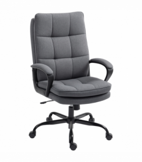 HOMCOM Fabric Office Chair, Computer Desk Chair for Home, Charcoal Grey