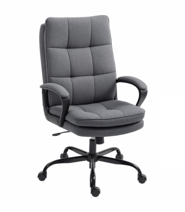 HOMCOM Fabric Office Chair, Computer Desk Chair for Home, Charcoal Grey