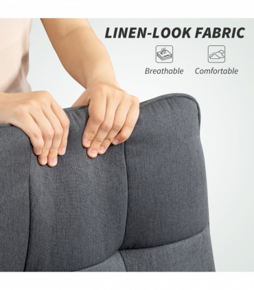 HOMCOM Fabric Office Chair, Computer Desk Chair for Home, Charcoal Grey