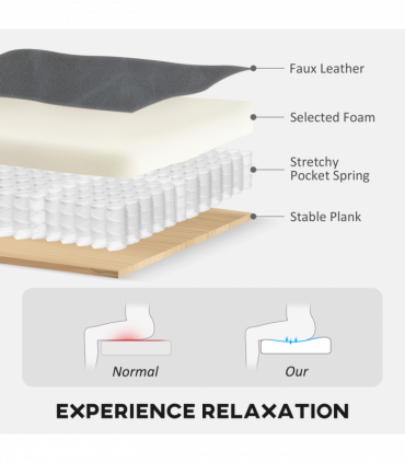 HOMCOM Chesterfield-style Wing Back Armchair Tufted Accent Chair Grey