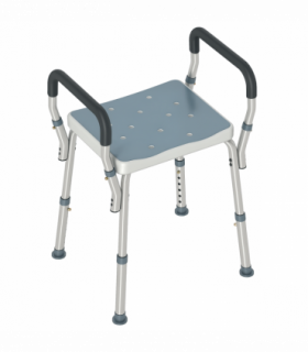 HOMCOM Rust-Free Aluminium Bath Chair with Adjustable Height, Light Blue