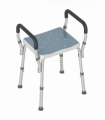 HOMCOM Rust-Free Aluminium Bath Chair with Adjustable Height, Light Blue