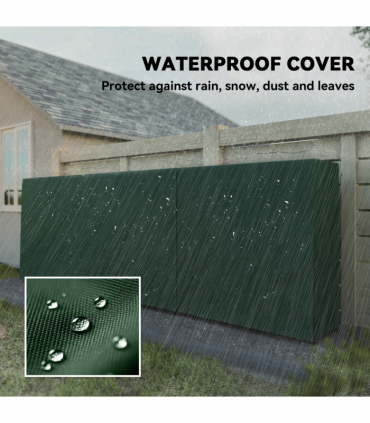 Outsunny Metal Firewood Rack, Log Holder, 300 x 36 x 99 cm, Dark Green