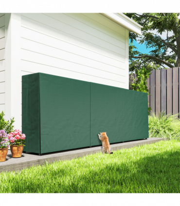 Outsunny Metal Firewood Rack, Log Holder, 300 x 36 x 99 cm, Dark Green