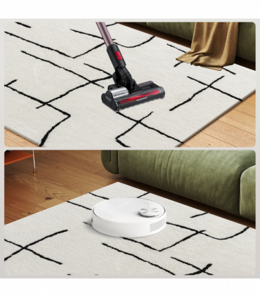 HOMCOM High Pile Modern Shaggy Rug, Soft Floor Carpet 120 x 170 cm, Cream