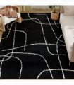 HOMCOM High Pile Modern Shaggy Rug, Soft Floor Carpet 120 x 170 cm, Black