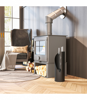 Outsunny 4 PCS Fireplace Companion Set, Metal Fireside Companion Set, Black