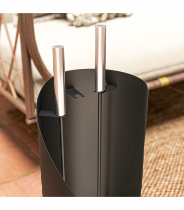 Outsunny 4 PCS Fireplace Companion Set, Metal Fireside Companion Set, Black