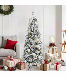 vidaXL ArtificialChristmasTree with LED Strip Lights White 150cm PVC