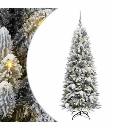 vidaXL ArtificialChristmasTree with LED Strip Lights White 150cm PVC