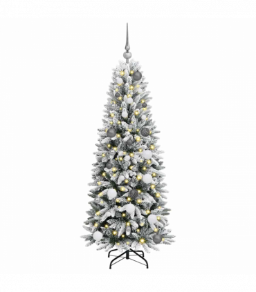 vidaXL ArtificialChristmasTree with LED Strip Lights White 150cm PVC