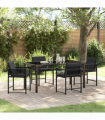 vidaXL Garden Dining Set 5 pcs Black Poly Rattan