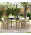 vidaXL Garden Dining Set 5 pcs Beige Poly Rattan