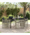 vidaXL Garden Dining Set 5 pcs Light Grey Poly Rattan