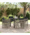 vidaXL Garden Dining Set 5 pcs Light Grey Poly Rattan