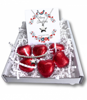 Christmas Star Mini Gift Hamper with Silver Star Necklace