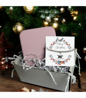 Small Christmas Hamper Silver Star Bracelet & Jewellery Box