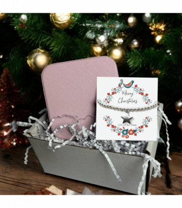 Small Christmas Hamper Silver Star Bracelet & Jewellery Box