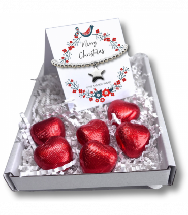 Christmas Star Mini Gift Hamper with Silver Bracelet