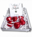 Merry Christmas Mini Gift Hamper with Silver Heart Necklace