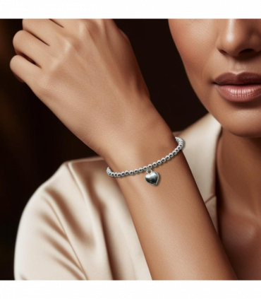 Merry Christmas Gift Hamper | Silver Heart Bracelet & Jewellery Box