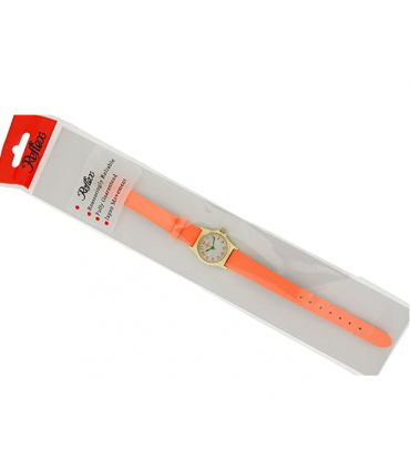 Reflex Girls Ladies Watch White Dial Gold Metal Bright Orange Strap 101326LT