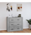 Sideboard Grey Sonoma 80x33x70 cm Engineered Wood