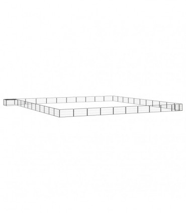 vidaXL 44-Panel Dog Playpen Black 100x50 cm Powder-coated Steel